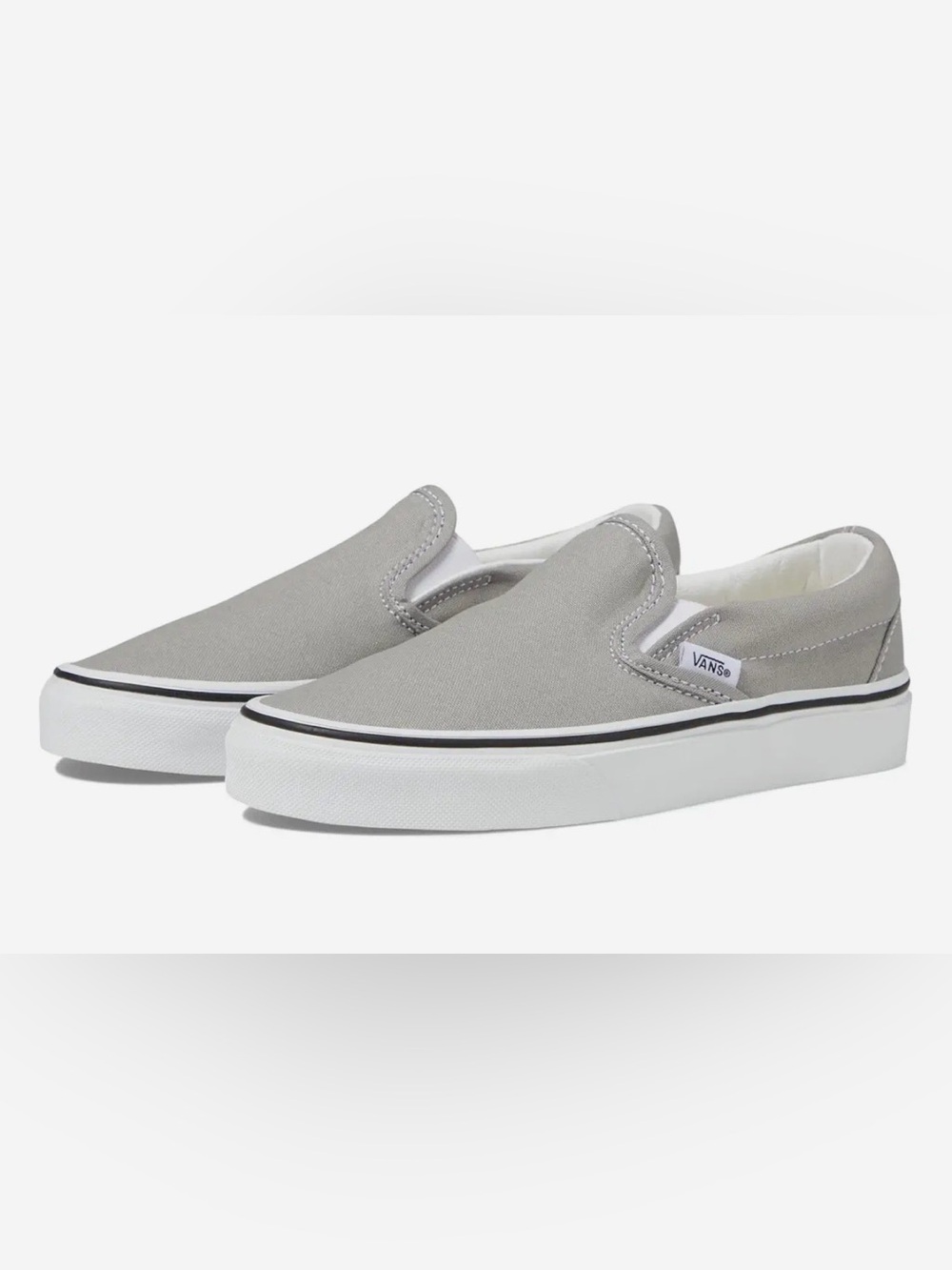 Vans Classic Slip-On Sneakers in Light Gray Unisex Mens SZ 8.5 Womens SZ 10